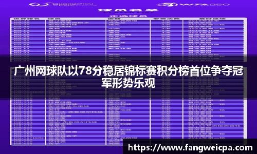 广州网球队以78分稳居锦标赛积分榜首位争夺冠军形势乐观